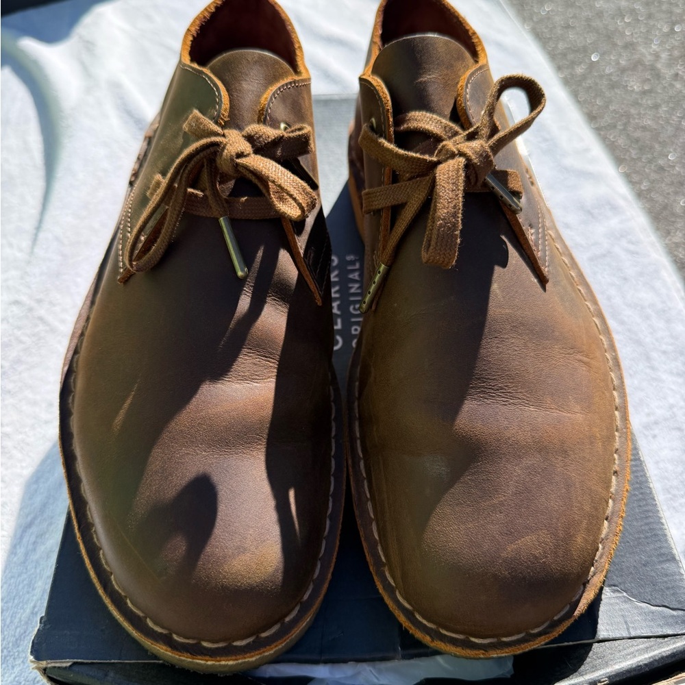 Clarks Mens Brown Leather Chukka Boots